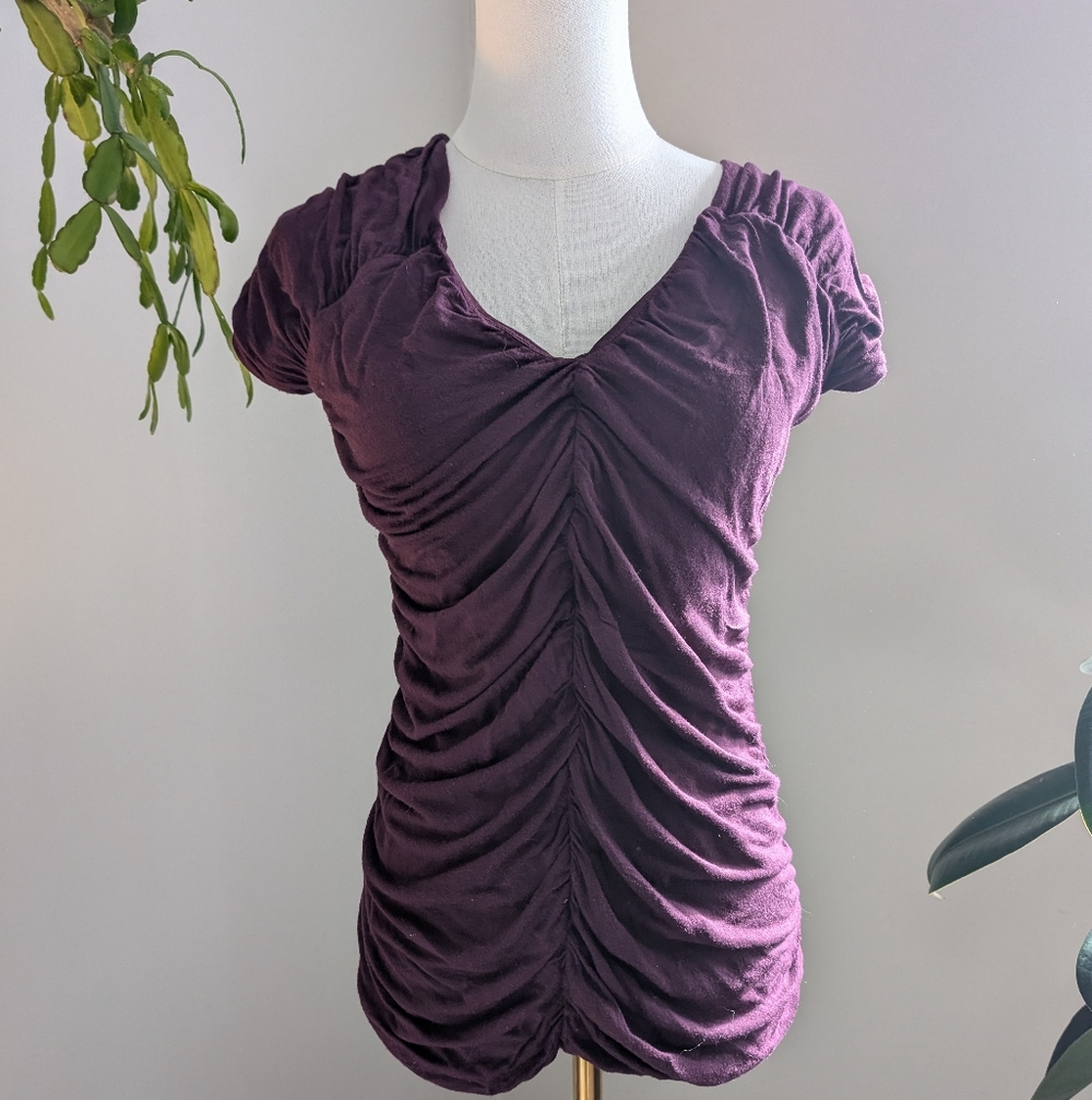2010s Ruched Purple Women's Top